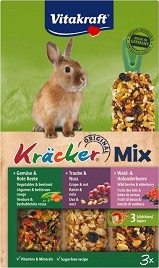 Крекери за декоративни и мини зайчета Vitakraft Mix - 3 броя, с различни вкусове