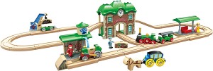 Дървен ретро влак и гара - HaPe — 3741