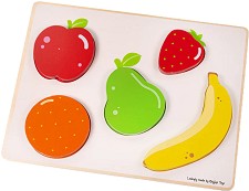 Дървен сортер с плодове - Bigjigs Toys - От 5 части — BJ026