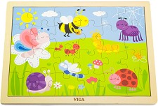 В парка - Дървен пъзел от 24 части в подложка — Viga Toys 50199