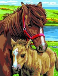 Нарисувай сам 2 картини Sequin Art - Коне - Творчески комплект за рисуване с акрилни бои — 0215