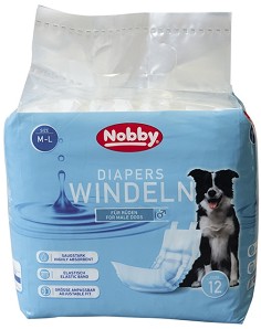 Пелени за мъжки кучета Nobby M / L - 12 броя, от 46 до 60 см