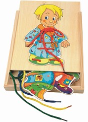 Облечи Боб - Дървена играчка за нанизване — Woodyland 90018