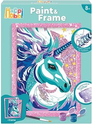 Рисуване по номера Еднорог - As Company - Творчески комплект от серията Paint & Frame — 1038-41042