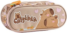 Овален ученически несесер Derform - С 1 отделение от серията Capybara — 712371