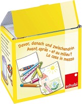 Преди и след, а между? - Карти за логическо мислене и развитие на речта — Schubi SCH12070