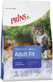 Натурална суха храна за активни котки Prins Adult Fit — 10 кг, с птиче, от серията VitalCare, над 1 година