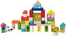 Детски дървен конструктор Ферма - Viga Toys - От 50 части — 50285