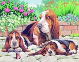 Нарисувай картина Sequin Art - Басети - Творчески комплект с акрилни бои — 0044