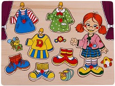 Облечи Каролина - Дървен пъзел с дръжки в подложка — Woodyland 90319