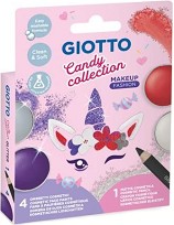 Бои за лице Giotto Makeup Fashion - 4 цвята и молив от серията Candy Collection