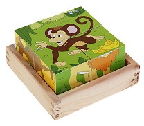 Дървени кубчета Woodyland - Сафари — 90921