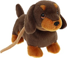 Плюшен дакел на каишка - Keel Toys - С височина 23 cm, от серията Keeleco — SE3808