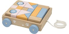 Дървен конструктор в количка - Viga Toys - От 20 части от серията PolarB — 44096