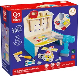 Дървена работна маса с инструменти - HaPe