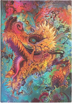 Тефтер Paperblanks Humming Dragon - 13 × 18 см, с широки редове