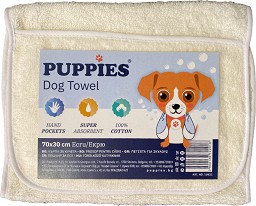 Кърпа за кучета PUPPIES — екрю - 100 × 30 см, 70 × 30 и 100 × 30 см