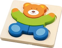 Мече - Дървен пъзел от 4 части в подложка — Viga Toys 50169