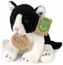 Еко плюшено черно-бяло коте - Rappa - С височина 14 cm — 204492-1