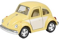 Метална количка VW Beetle - Goki - С отварящи се врати и pull-back механизъм — 12236