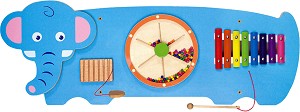Дървена дидактическа дъска за стена Слон - Viga Toys — 50472