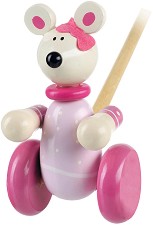 Дървено мишле за бутане - Orange Tree Toys - От серията Animals Collection — OTT02333