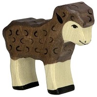 Дървена фигурка на черно агънце - Holztiger — 80078