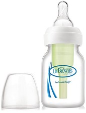Бебешко стандартно шише Dr. Brown's Narrow Neck - 60 ml, от серията Options, 0+ м - шише