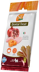 Дентални лакомства за кучета N&D Adult Mini Dental Treat - 60 г, с пилешко, тиква и нар, от серията Pumpkin, за дребни породи, над 4 месеца