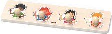 Деца - Дървен пъзел с дръжки в подложка — Viga Toys 44536