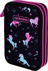 Несесер с ученически пособия - Astra S.A. - С 2 отделения от серията Pink Unicorns