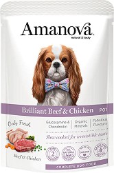 Пауч за кучета Amanova Adult - 300 г, с говеждо и пилешко, за всички породи, в зряла възраст