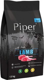 Суха храна за кучета Piper Adult - 12 кг, с агнешко, в зряла възраст