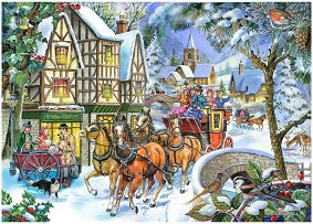 Дилижанс в снега - Пъзел от колекцията Big 500 на Рей Кресвел — The House of Puzzles HP0545
