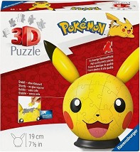 Пикачу с ушички - 3D пъзел от 72 части — Ravensburger 12008076