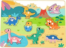 Hi Pando - Дървен пъзел с дръжки в подложка — HP017
