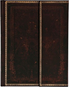 Тефтер Paperblanks Black Moroocan - 18 × 23 см, с редове от колекцията Old Leather