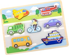Превозни средства - Дървен пъзел от 7 части — Viga Toys 44701