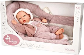 Кукла Жада с вълнен розов костюм и пелена - Arias - С височина 40 cm — 98164